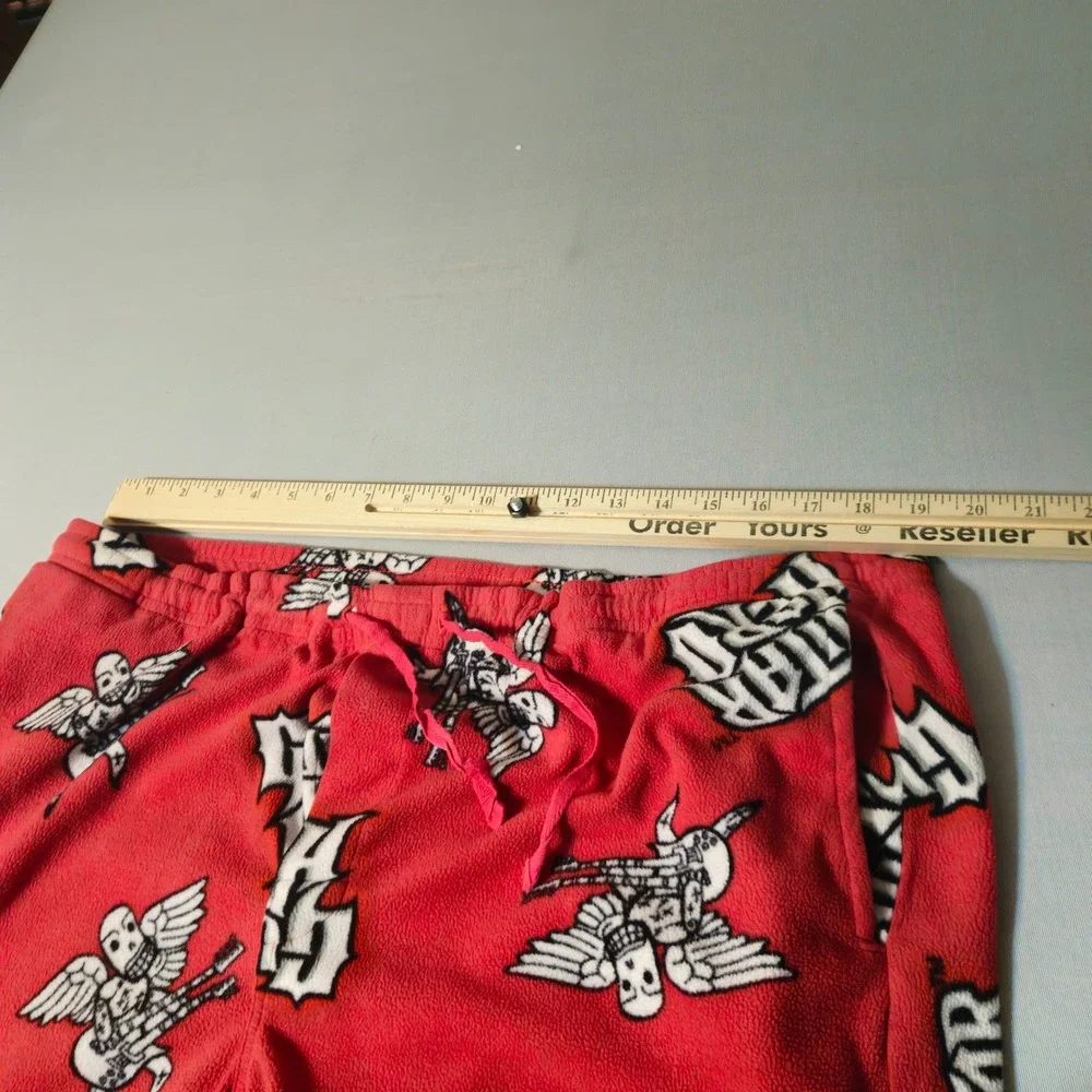 Guitar Hero Pajama Pants Mens L XL Red Fleece 2008 Activision VTG Gaming‎ Lounge